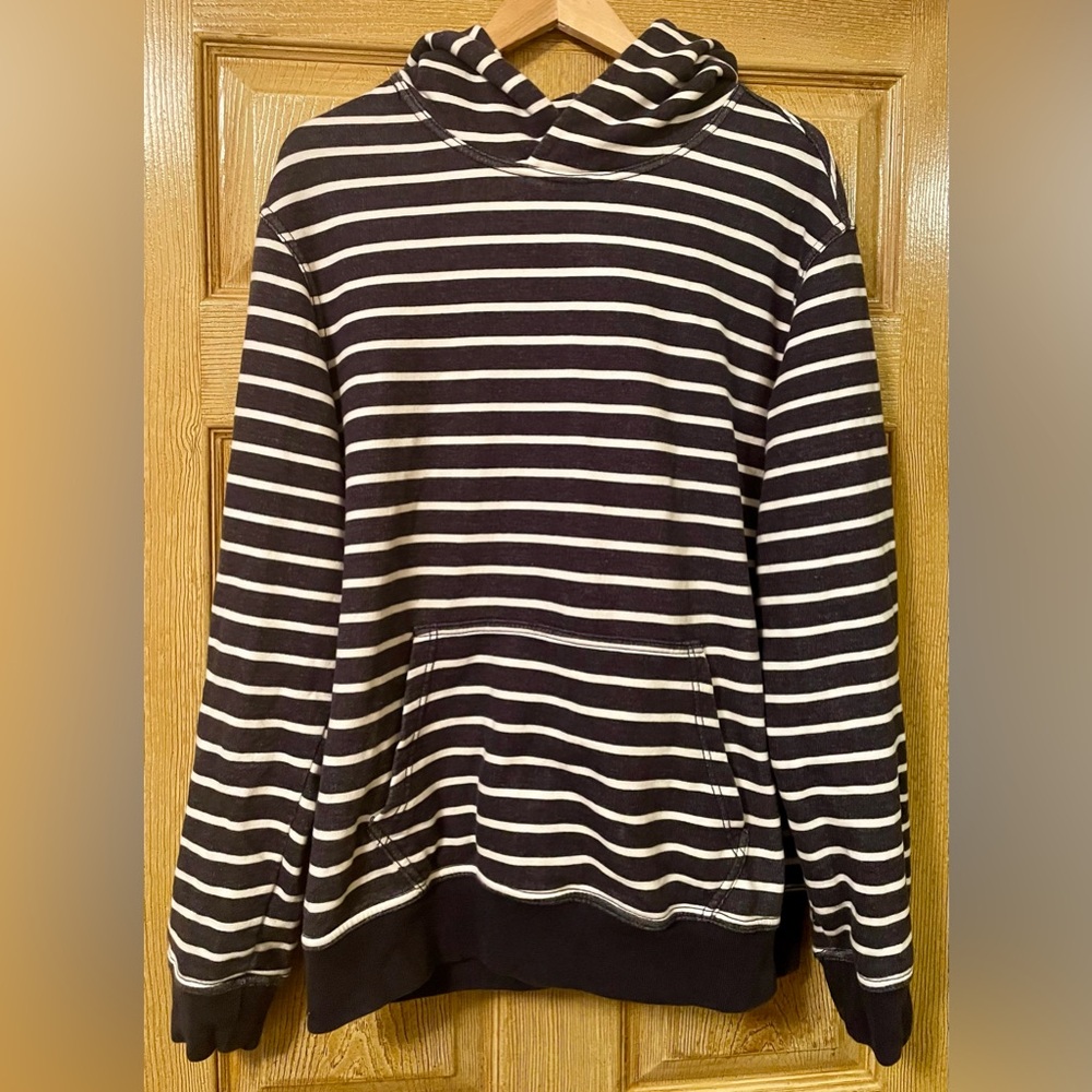 Men’s American Eagle Outfitters Blue and White Striped Hoodie size Large